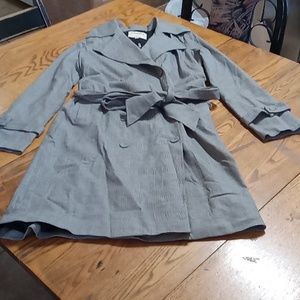 L'AGENCE Womens Jacket Coat Small / Petite SP Gray Trench  NEW Black White Grey